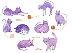 Barbara Marini Illustrazioni Ssurface Pattern Design- Gatti ad acquerello