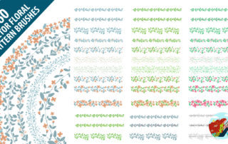 Set di pennelli pattern vettoriali per illustrazioni in Adobe Illustrator