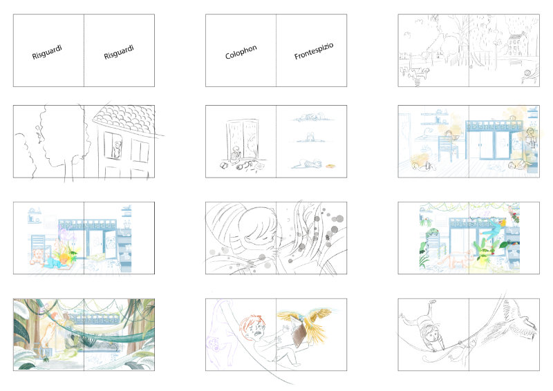 Storyboard per albo illustrato ma che brutta giornata Barbara Marini illustrazioni